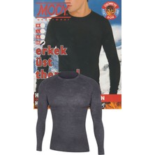 Maruf Shop Erkek Uzun Kol Bisiklet Yaka Antrasit Renk Likralı Mody Termal Üst Içlik
