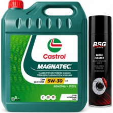 Castrol Motor Yağı Magnatec 5W-30 A5 7 Litre + Balata Spreyi 500 ml