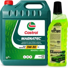 Castrol Motor Yağı Magnatec 5W-30 A5 7 Litre + Oto Şampuan 1000 ml
