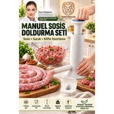 Transformacion Pratik Manuel Sosis Doldurma Makinesi Ev Tipi Sucuk Yapma Aparatı ve Köfte Şekillendirici Pres Seti 723747