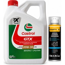 Castrol Gtx Motor Yağı 20W-50 Lpg 4 Litre + Klima Bombası 200 ml
