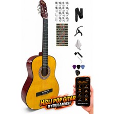 Rio Klasik Gitar Seti Sap Ayarlı  4-4 Tamboy Kıııf Askı Kapo  Sticker Pena Penalık Silme Bezi L Anahtarı ve Ders Uygulaması