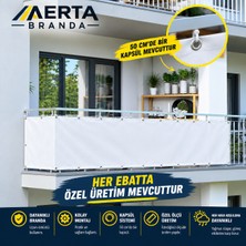 Erta 9.5 Metre x 100 cm Beyaz Renk Polyester  Balkon Demiri Çit Brandası  Su Itici 1. Kalite