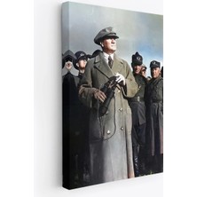Cepahir Atatürk Portre Tablosu Mustafa Kemal Atatürk Dikdörtgen Dekoratif Kanvas TABLO-FG-131
