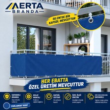 Erta 9.5 Metre x 100 cm Mavi Renk Polyester  Balkon Demiri Çit Brandası  Su Itici 1. Kalite
