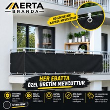 Erta 7.5 Metre x 85 cm Siyah Renk Polyester  Balkon Demiri Çit Brandası  Su Itici 1. Kalite