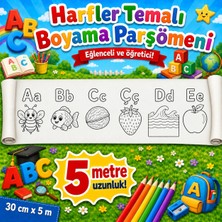 Rengi Alem Harfler Temalı Dev Boyama Sayfası 30 cm x 5 m – Alfabe ve Okul Öncesi Boyama Etkinliği