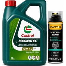 Castrol 10W-40 A3/b4 Magnatec 4 Litre + Lastik Tamir Kiti 400 ml