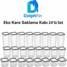 Dolphfin Eko Kare Saklama Kabı 24'lü Set 650/1300/1900 ml Siyah