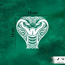 Meristeed Kobra Oto Sticker - Araç Arka Camı, Kask, Bilgisayar Kasası, Motosiklet, Mağaza Vitrin Dekoru, Dükkan Camları, Düz Yüzey Uyumlu Etiket