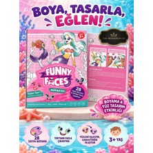 The Monarch Co Funny Faces Deniz Kızı Boyama ve Çıkartma Kitabı - 130+ Etiket, 28 Sayfa, 3+ Yaş Eğitici Aktivite Seti