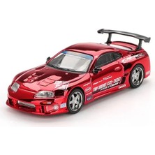 Kaia Life Mini Gt 1/64 Toyota Supra (A80) Top Secret GT-300 Top Secret Red Chrome
