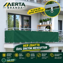 Erta 6 Metre x 80 cm Yeşil Renk Polyester  Balkon Demiri Çit Brandası  Su Itici 1. Kalite