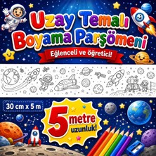 Rengi Alem Uzay Temalı Dev Boyama Sayfası 30 cm x 5 m – Okul Öncesi Çocuk Boyama Etkinliği