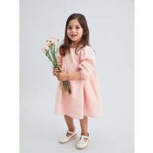 Lc Waikiki Yeni Sezon Pembe Bisiklet Yaka Basic Kız Bebek Elbise