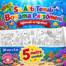 Rengi Alem Su Altı Temalı Dev Boyama Sayfası 30 cm x 5 m – Okul Öncesi Çocuk Boyama Etkinliği