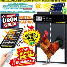 Ucuzcu Market Kümes Kapısı Güneş Panelli (Şarjlı) Otomatık Digital Ekran