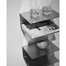The Longevity Co Premium Paslanmaz Çelik Çok Amaçlı Lüks Duvar Rafı & Modüler Düzenleyici - Stainless Steel Multipurpose Raf