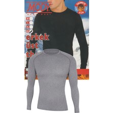 Maruf Shop Erkek Uzun Kol Bisiklet Yaka Gri Renk Likralı Mody Termal Üst Içlik