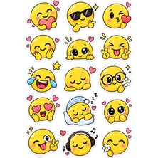 Bsb Emoji Sticker Telefon Laptop Notebook Tablet Defter Matara Stiker Etiket ST2897