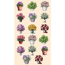 Bsb Çiçekler Sticker Telefon Laptop Notebook Tablet Defter Matara Stiker Etiket ST2802