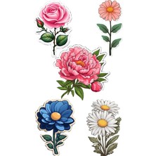 Bsb Çiçekler Sticker Telefon Laptop Notebook Tablet Defter Matara Stiker Etiket ST2864