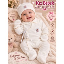 Sönmez Bebe Fırsat Ürün Kız Bebe Zıbın Tulum Oyalı Etiket Detaylı Yakalı Kız Bebe Tulum Seti
