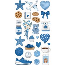 Bsb Popüler Mavi Sticker Telefon Laptop Notebook Tablet Defter Matara Stiker Etiket ST2869
