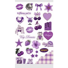 Bsb Popüler Mor Sticker Telefon Laptop Notebook Tablet Defter Matara Stiker Etiket ST2811