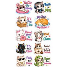 Bsb Kediler Sticker Telefon Laptop Notebook Tablet Defter Matara Stiker Etiket ST2878