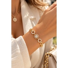 Adata Jewelry Celik Vıp 14K Xuping Zirkon Solaria Bileklik Gold