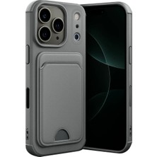 Zenviaa Mey Ithalat®  iPhone 17 Pro Max Kelvin Kartvizitli Silikon - Gri ZNV20296545