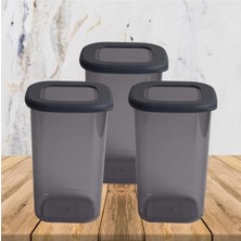 Dolphfin Erzak Saklama Kabı 3'lü Set Çekmece Baharat Organizeri 1,3 Litre