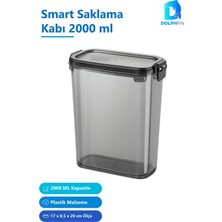 Dolphfin 2000 ml Plastik Saklama Kabı - Çok Renkli