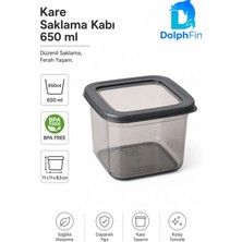 Dolphfin Kare Saklama Kabı 650 ml Siyah 11 × 11 × 8,5 cm