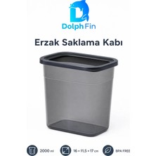 Dolphfin Dikdörtgen Erzak Saklama Kabı Siyah 2000 ml 16 × 11,5 × 17 cm