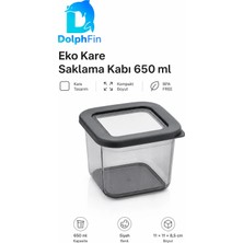 Dolphfin Eko Kare Saklama Kabı 650 ml Siyah 11 × 11 × 8,5 cm