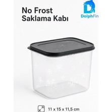 Dolphfin No Frost Saklama Kabı Siyah 1400 ml 11 × 15 × 11,5 cm