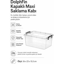 Dolphfin 8 Litre Kapaklı Maxi Saklama Kabı Çok Amaçlı Düzenleyici Kutu
