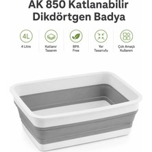Dolphfin Katlanır Dikdörtgen Badya 4 Litre Pratik Katlanabilir Leğen