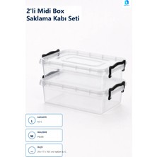 Dolphfin 2'li Midi Box Saklama Kabı Seti Çok Renkli 2,2 L