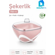 Dolphfin Dolpfin 750 ml Kapaklı Şekerlik Siyah Beyaz Masaüstü Toz ve Küp Şeker Kabı Bpa Içermez