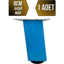 GOLDENWOODEN Kale Eğimli Ayarlı Ahşap Ayak Mobilya Masa ve Dolap Ayağı(Mavi)
