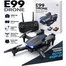 E99 Hd Çift Kameralı Katlanabilir Drone 1080P Wifi App Kontrollü Fpv Uzaktan Kumandalı