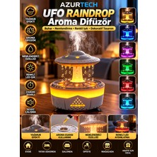 Azurtech Ufo Raindrop Aroma Difüzör Renkli Işıklı Buhar Makinesi Nemlendirici Koku Difüzörü