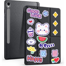 MMP Shop Samsung Galaxy Tab S9 / S9 Fe / S10 / S10 Fe / S10 Lite Uyumlu Kalem Bölmeli Kawaii Origami Standlı Uyuku Modlu Tablet Kılıfı
