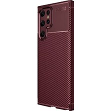 Zenviaa Mey Ithalat® Samsung Galaxy S25 Ultra Kılıf Auto Focus Karbon Kapak - Bordo ZNV20296545