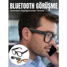 Zenviaa Mey Ithalat® Yapay Zekâ Destekli Kablosuz Akıllı Gözlük Bluetooth Görüşme Müzik D