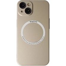 Zenviaa Mey Ithalat®  iPhone 14 Plus Kılıf Jack Magneticsafe Lens Silikon - Gold ZNV20296545