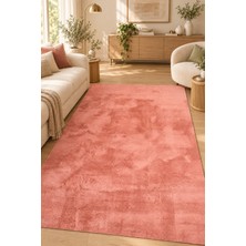 Pelin Peluş Halı Rose Kaymaz Tabanlı Ekstra Yumuşak Tüylü Yüksek Havlı Kabartmalı Tüy Dökmez Toz Tut